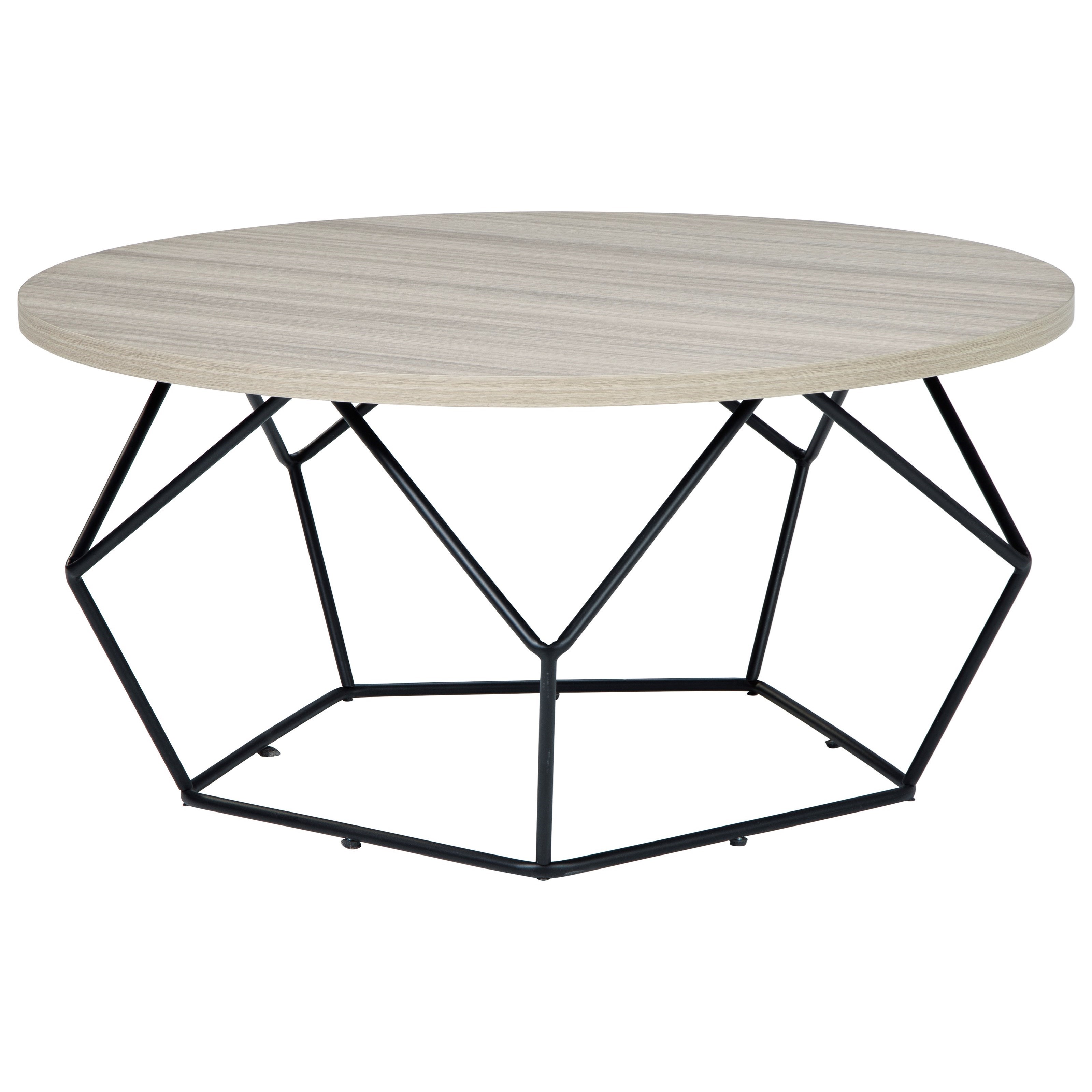 Ashley Furniture Signature Design Waylowe T2748 Contemporary Round Cocktail Table Del Sol